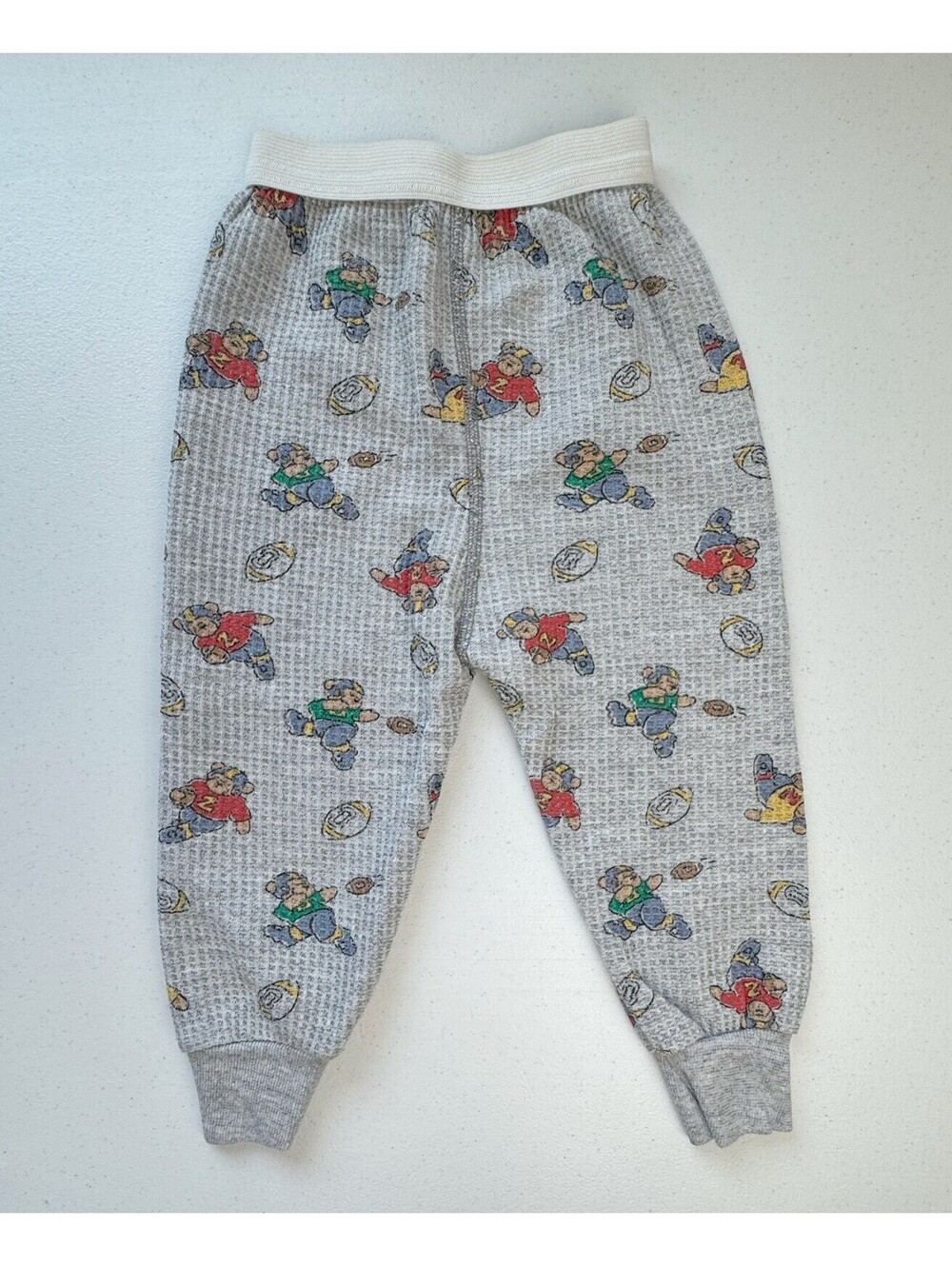 Vintage Football Bear Thermal Pajama Pants 18 Months